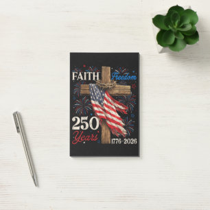 250 Years Faith and Freedom Christian Post-it Notes
