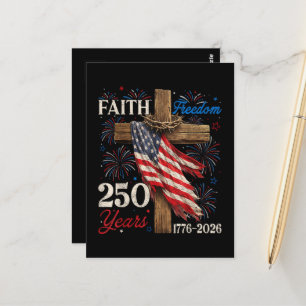 250 Years Faith and Freedom Christian Postcard