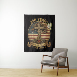 250 Years Faith and Freedom Christian Tapestry