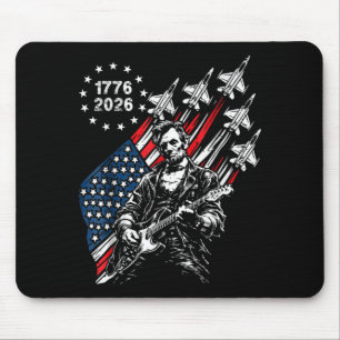 250 Years Fighter Jets Flag Abe Lincoln Playing Mouse Mat