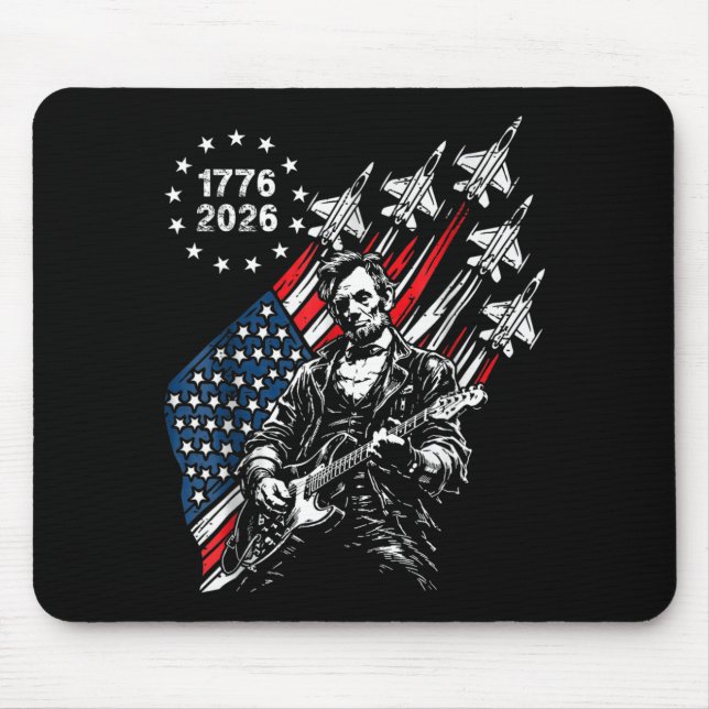 250 Years Fighter Jets Flag Abe Lincoln Playing Mouse Mat (Front)