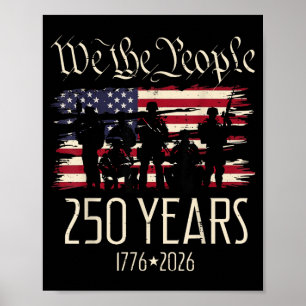 250 Years Flag 250th Anniversary American Birthday Poster