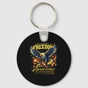 250 Years Freedom Eagle American Key Ring
