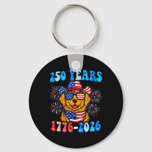 250 Years Golden Retriever 1776-2026 250th Anniver Key Ring