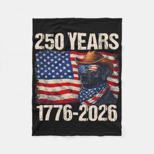 250 Years Labrador American Flag 250th Anniversary Fleece Blanket