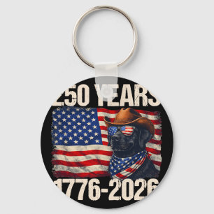 250 Years Labrador American Flag 250th Anniversary Key Ring