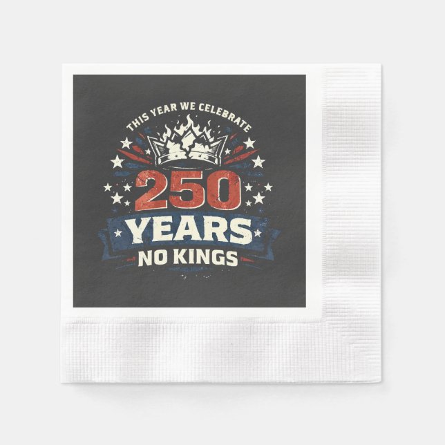 250 Years No Kings Patriotic Napkin (Front)