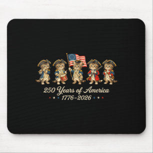 250 Years Of Aamerica Cats Patriotic Cat Lover Men Mouse Mat