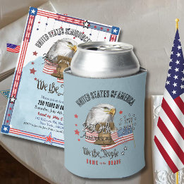 250 Years of America Patriotic  Custom Can Cooler 