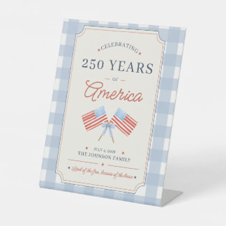 250 Years of America Patriotic Party Decor Welcome Pedestal Sign