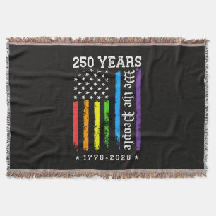 250 Years of American 250th Anniversary US LGBT Pr Throw Blanket