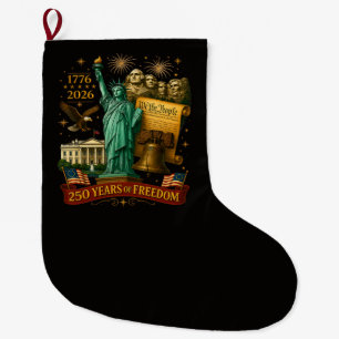 250 Years of American Freedom Large Christmas Stocking