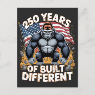 250 Years of Built Different Gorilla Patriotic Postcard