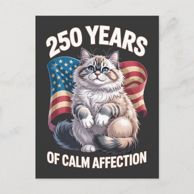 250 Years of Calm Affection Ragdoll Cat Postcard (Front)