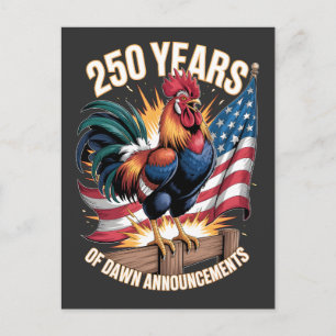 250 Years of Dawn Announcements Rooster Art Postcard