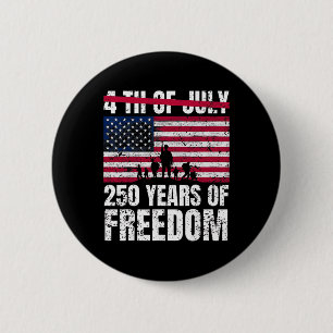 250 Years Of Defending Liberty Patriotic Usa Flag 6 Cm Round Badge