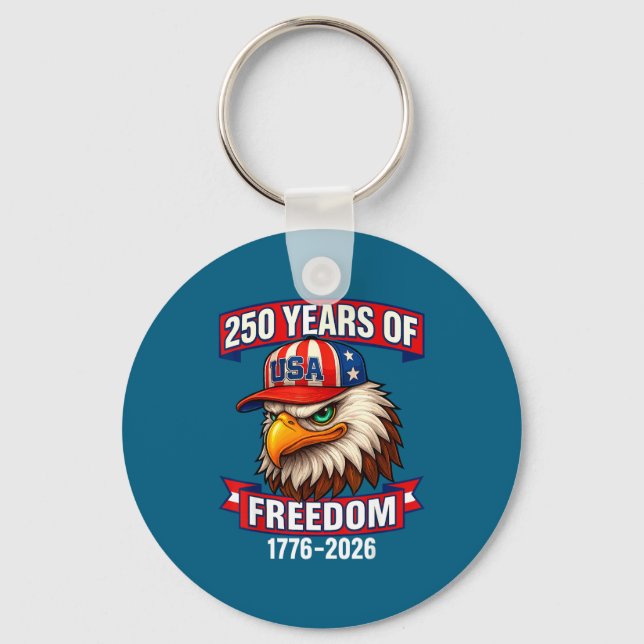 250 Years Of Dom 1776 2026 Bald Eagle 250th Birthd Key Ring (Front)