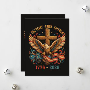 250 Years of Faith and Freedom Patriotic Eagle Holiday Card