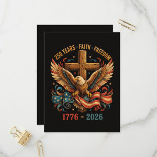 250 Years of Faith and Freedom Patriotic Eagle Invitation Postcard