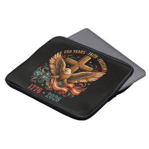 250 Years of Faith and Freedom Patriotic Eagle Laptop Sleeve