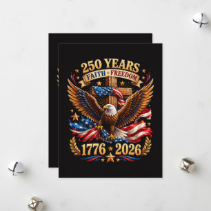 250 Years of Faith Freedom Eagle Patriotic Holiday Card