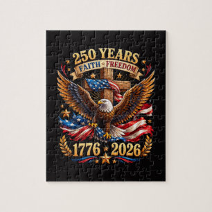 250 Years of Faith Freedom Eagle Patriotic Jigsaw Puzzle