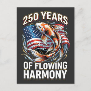 250 Years of Flowing Harmony Koi Fish Postcard