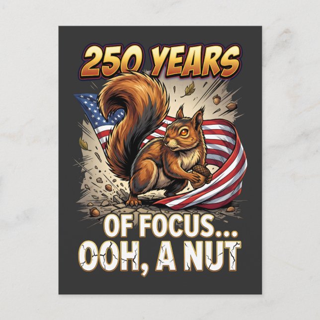 250 Years of Focus Ooh A Nut Squirrel Art Postcard (Front)