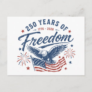 250 Years of Freedom 1776 2026 American Eagle Postcard