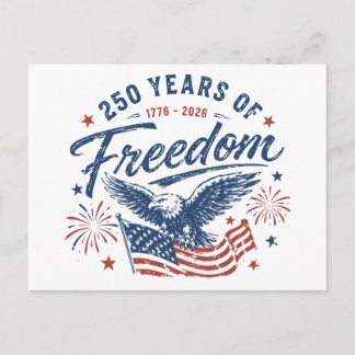 250 Years of Freedom 1776 2026 American Eagle Postcard