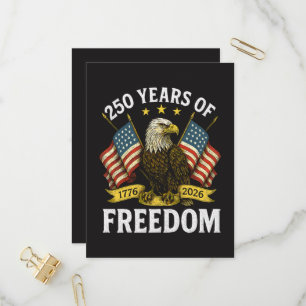 250 Years of Freedom 1776 2026 Bald Eagle Invitation Postcard