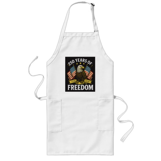 250 Years of Freedom 1776 2026 Bald Eagle Long Apron (Front)