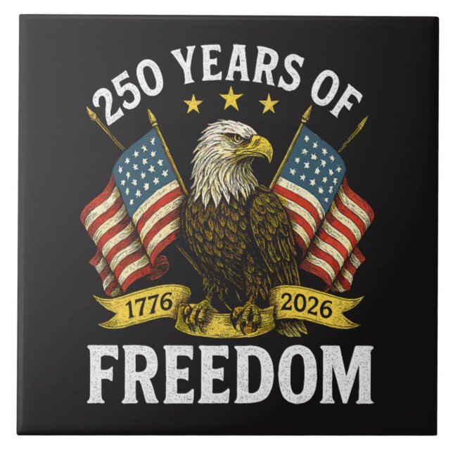 250 Years of Freedom 1776 2026 Bald Eagle Tile (Front)