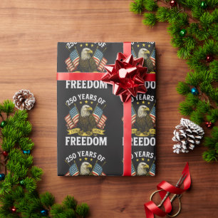 250 Years of Freedom 1776 2026 Bald Eagle Wrapping Paper