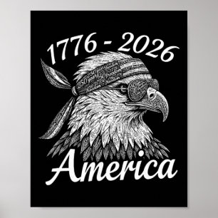 250 Years Of Freedom 1776 2026 Ld Eagle 250th Birt Poster