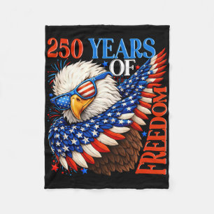 250 Years Of Freedom 1776 2026 Patriotic Ld Eagle Fleece Blanket