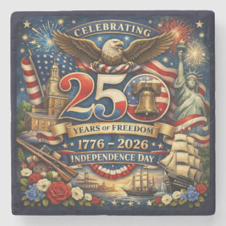 250 Years of Freedom (1776–2026) Stone Coaster