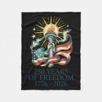 250 Years Of Freedom 1776-2026 Usa Anniversary 4th Fleece Blanket