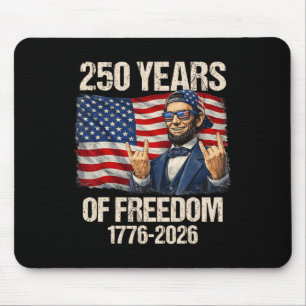 250 Years Of Freedom Abraham Lincoln American Flag Mouse Mat