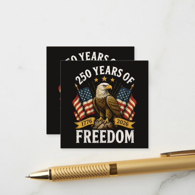 250 Years of Freedom Bald Eagle Enclosure Card (Front/Back In Situ)