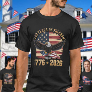 250 Years Of Freedom Eagle 1776 2026 Celebration T-Shirt