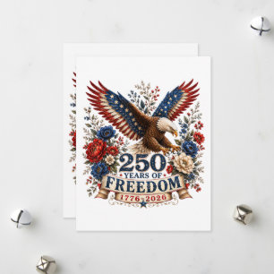250 Years of Freedom Eagle 250th Anniversary USA Holiday Card