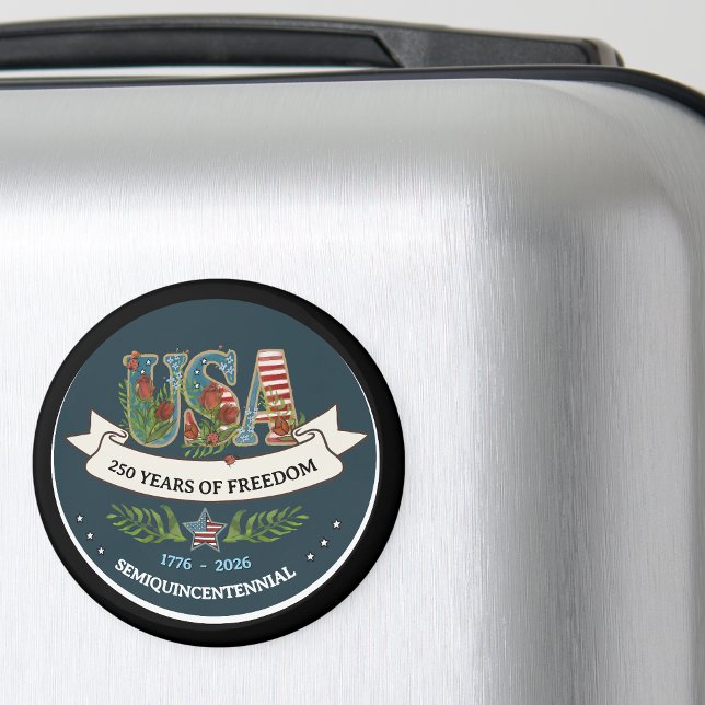 250 Years of Freedom Elegant Patriotic Blue Magnet (250 Years of Freedom Elegant Patriotic Blue Magnet)