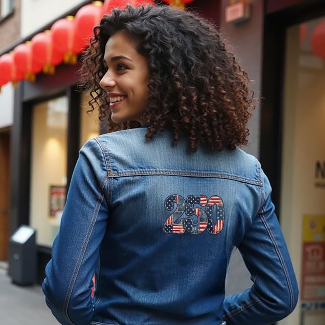 250 Years of Freedom Faux Patchwork Denim Jacket (Creator Uploaded)