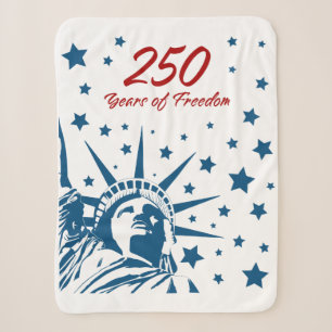 250 Years of Freedom Happy Birthday USA Patriotic Sherpa Blanket