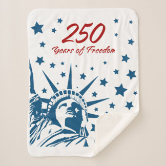 250 Years of Freedom Happy Birthday USA Patriotic  Sherpa Blanket