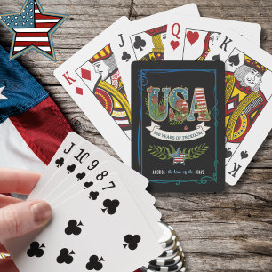 250 Years of Freedom Midnight Black Patriotic Playing Cards
