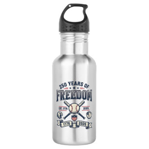 250 Years of Freedom Patriotic Baseball Design_1 532 Ml Water Bottle