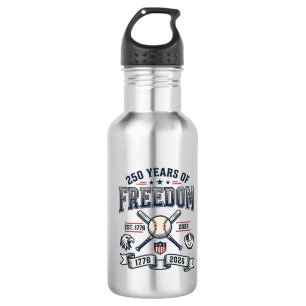 250 Years of Freedom Patriotic Baseball Design_1 532 Ml Water Bottle
