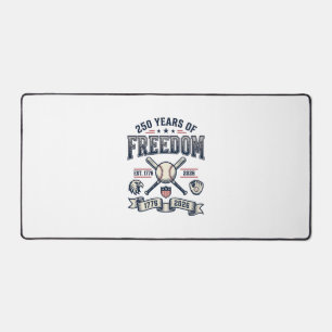 250 Years of Freedom Patriotic Baseball Design_1 Desk Mat